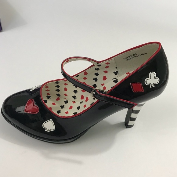 Funtasma Black Mary Jane Playing Card Heels Size 8 - Picture 5 of 8
